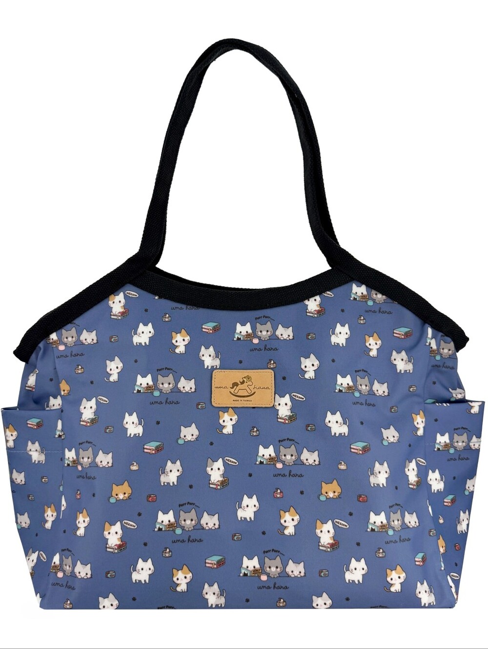Waterproof Cat Trapeze Tote Shoulder Bag Cute Handmade Kitty Pattern